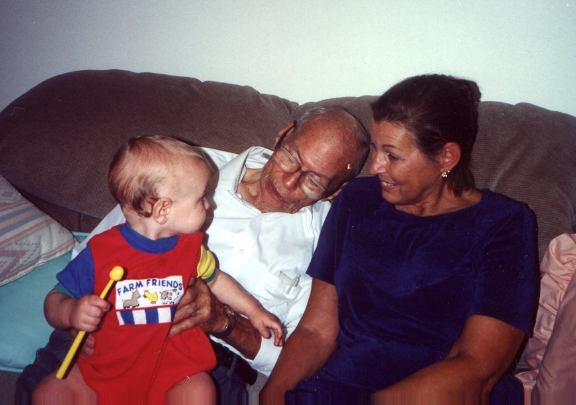With Nana and Great Granddad E.E. Lowrey